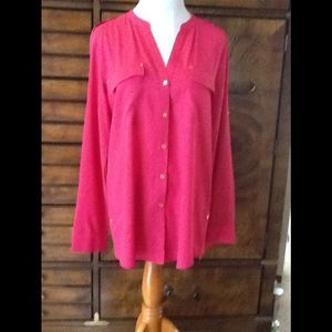 ❤️❤️❤️Women's Stylish Silky Blouse with Button Up Sleeve